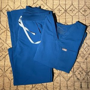 Figs Small Scrub Set - Royal Blue